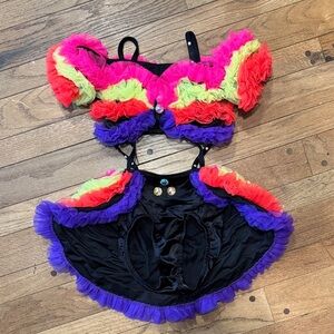 Colorful Custom Coffield Collection  Ruffled Two-Piece Dance Costume